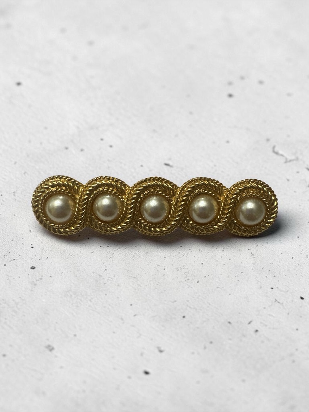 Napier Gold-Tone Bar Brooch with Faux Pearls